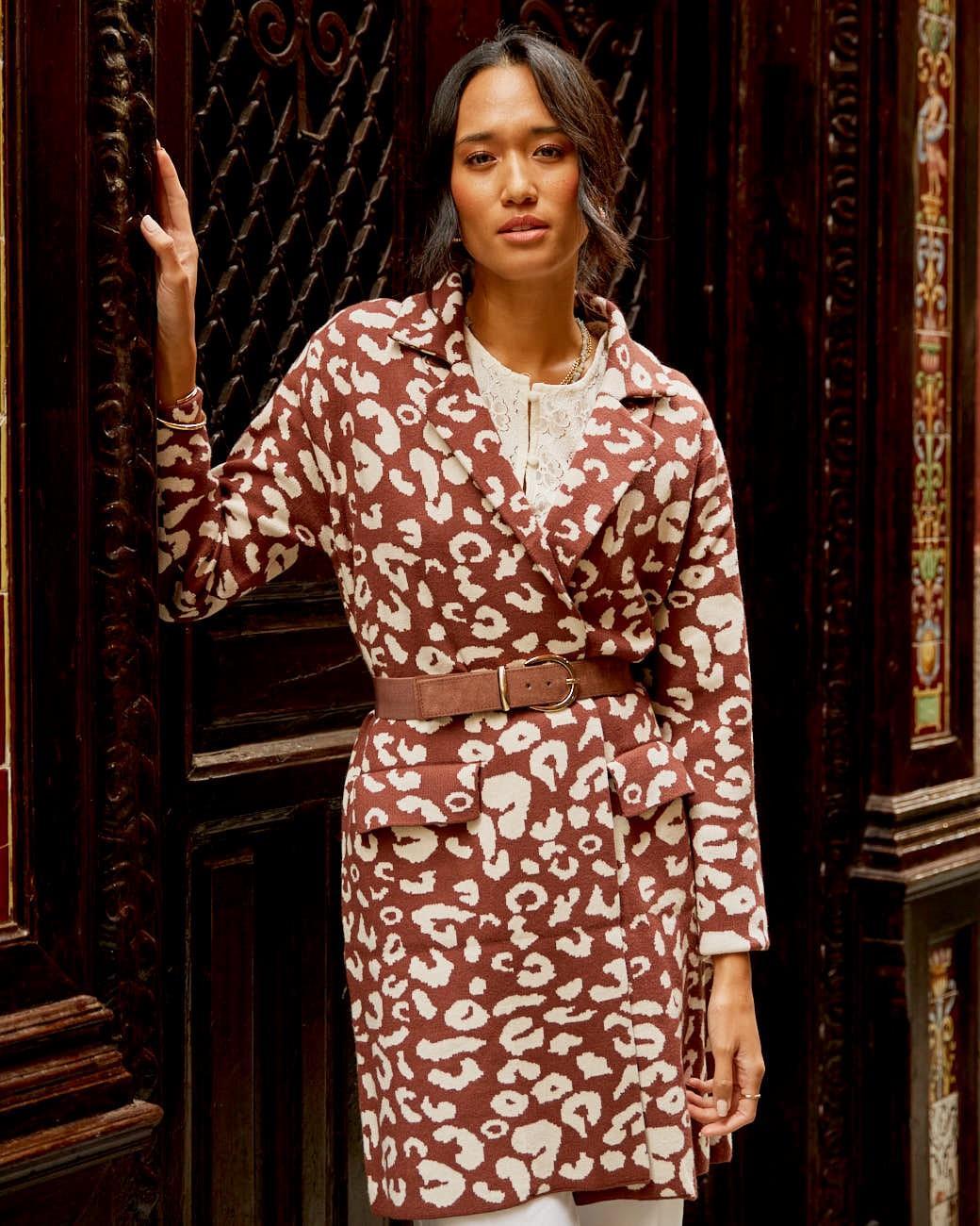Abrigo Animal Print Nere