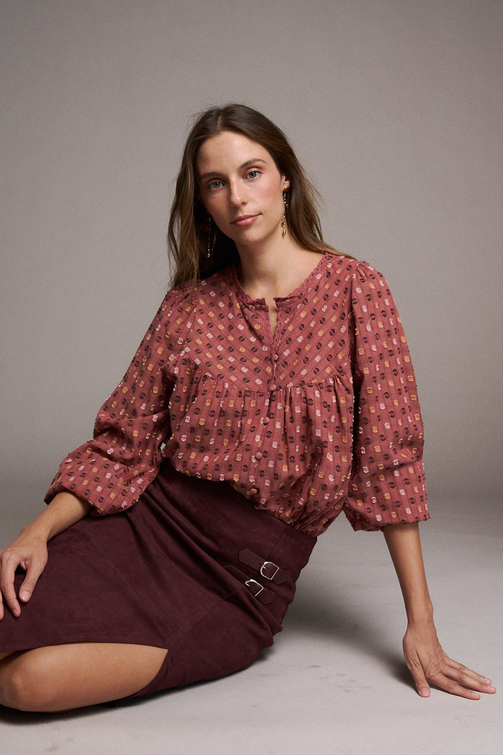 Blusa Pespunte Céleste