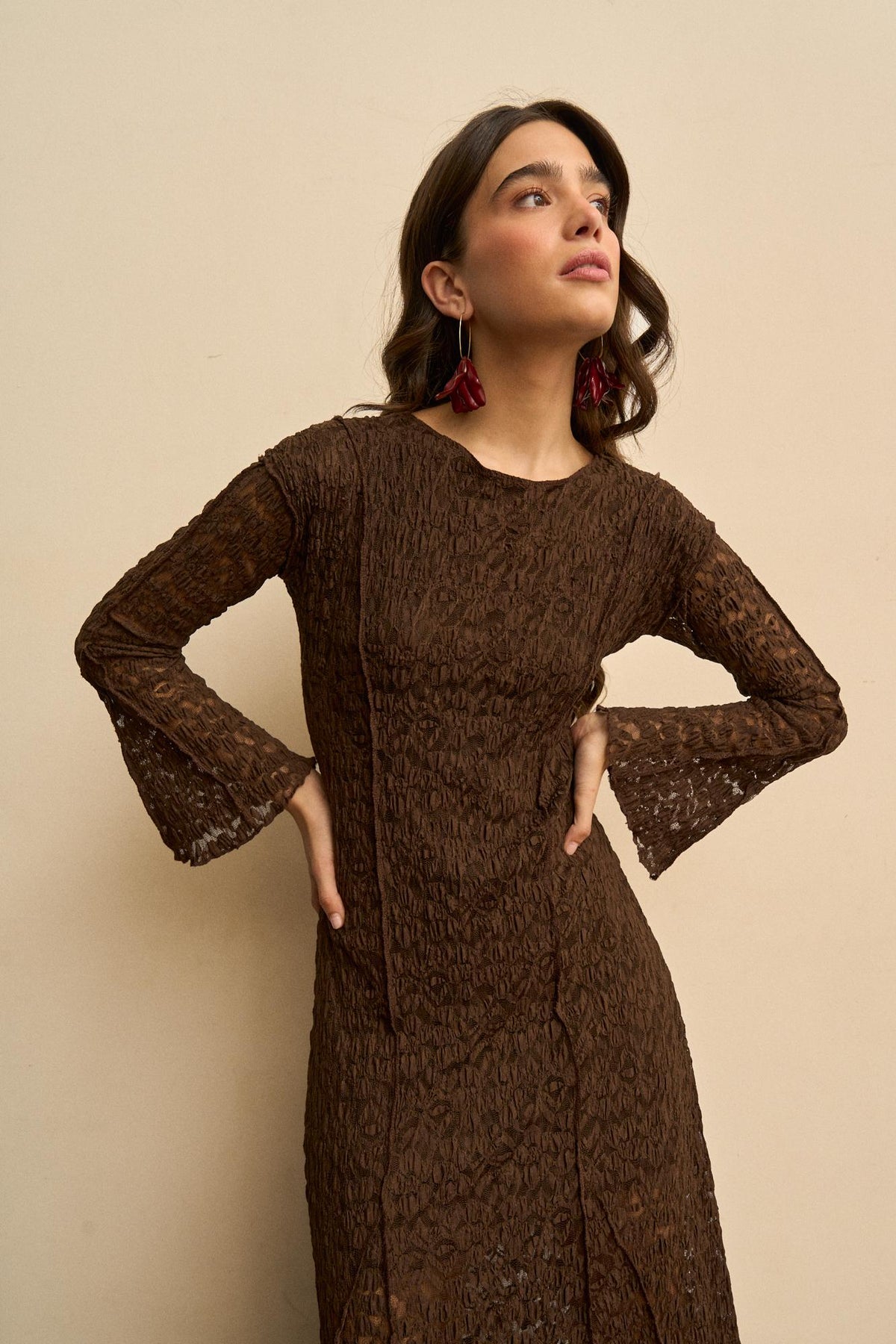 Vestido Midi Encaje Floral Éloïse