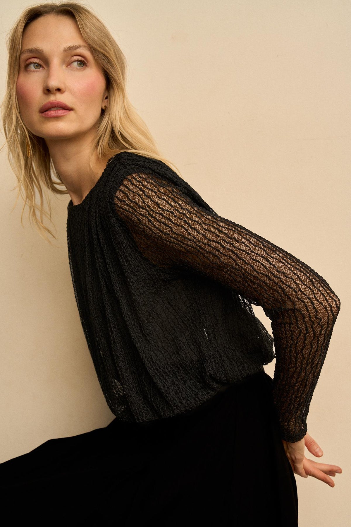 Blusa Encaje Plisado Ysoria