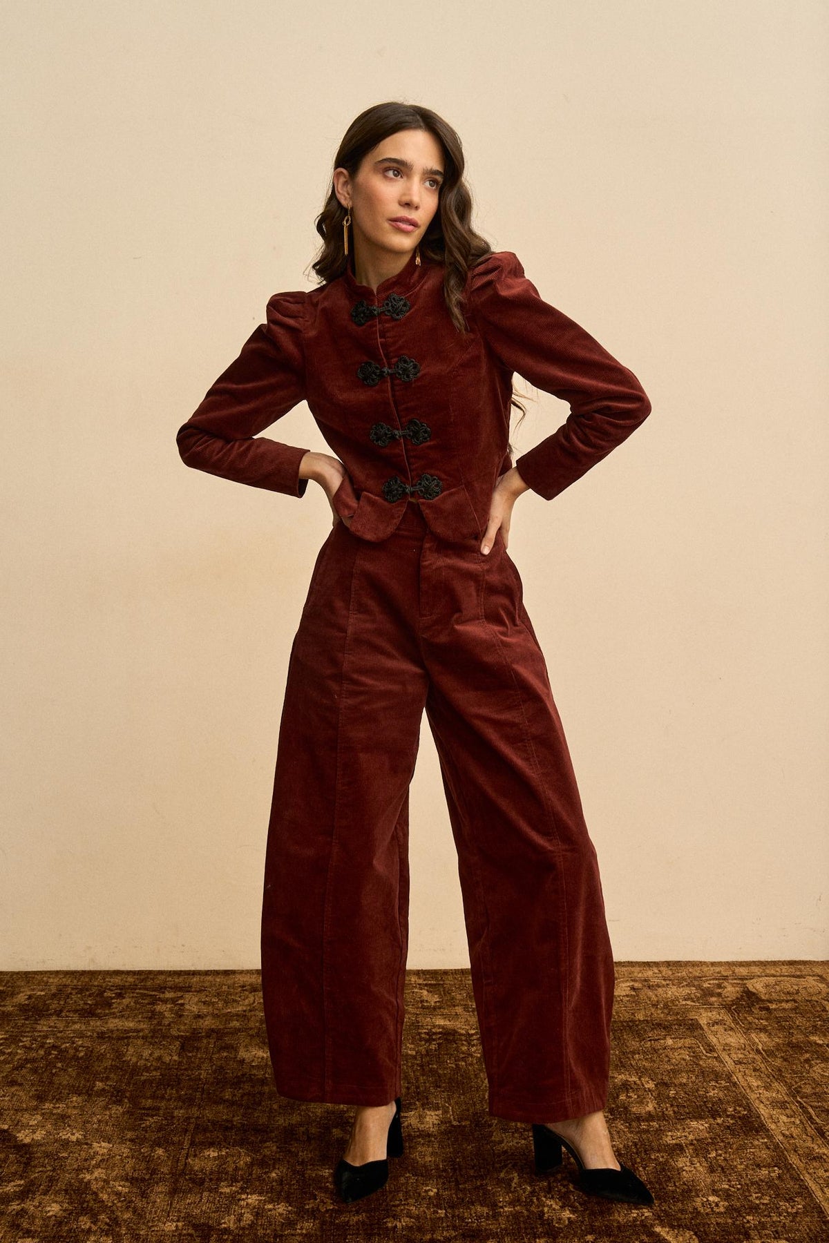 Chaqueta Pana Bordada Isoline