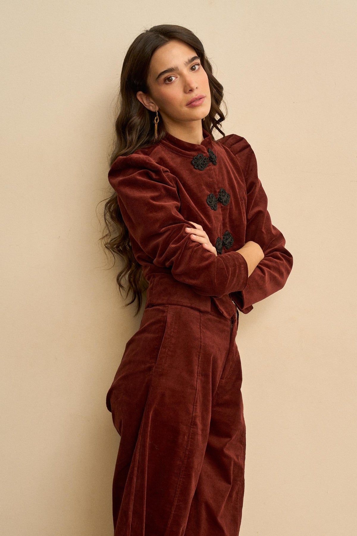 Chaqueta Pana Bordada Isoline