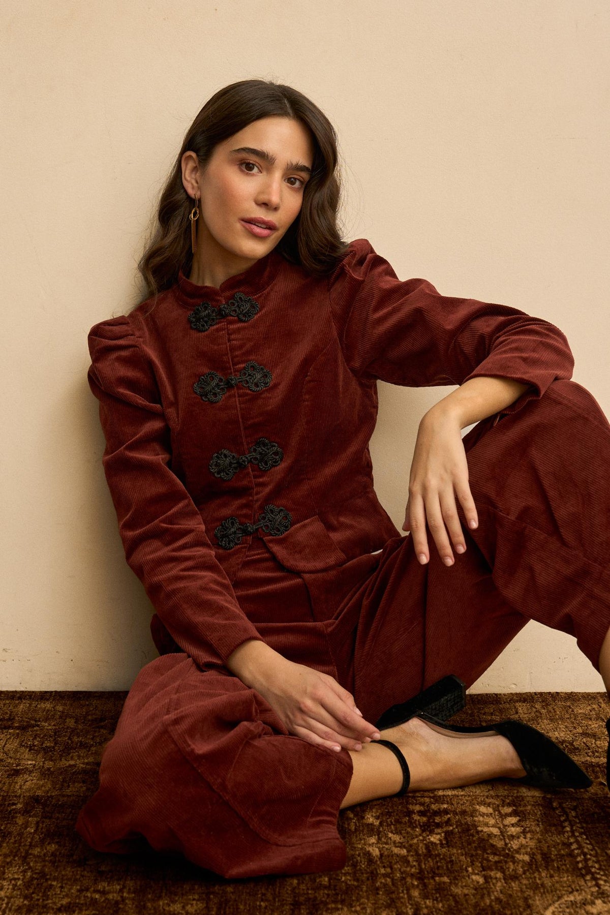 Chaqueta Pana Bordada Isoline