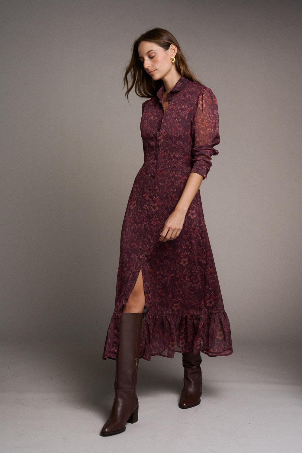 Vestido Berenjena Ombeline
