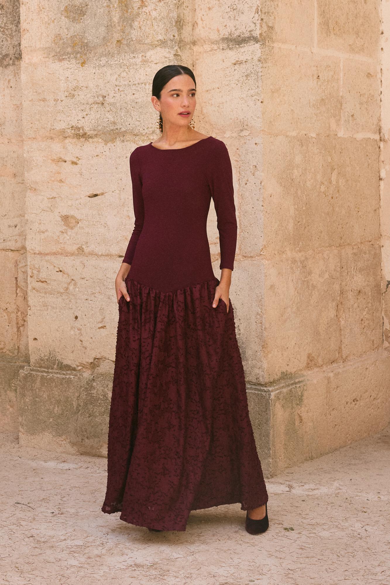 Vestido Invitada Grana