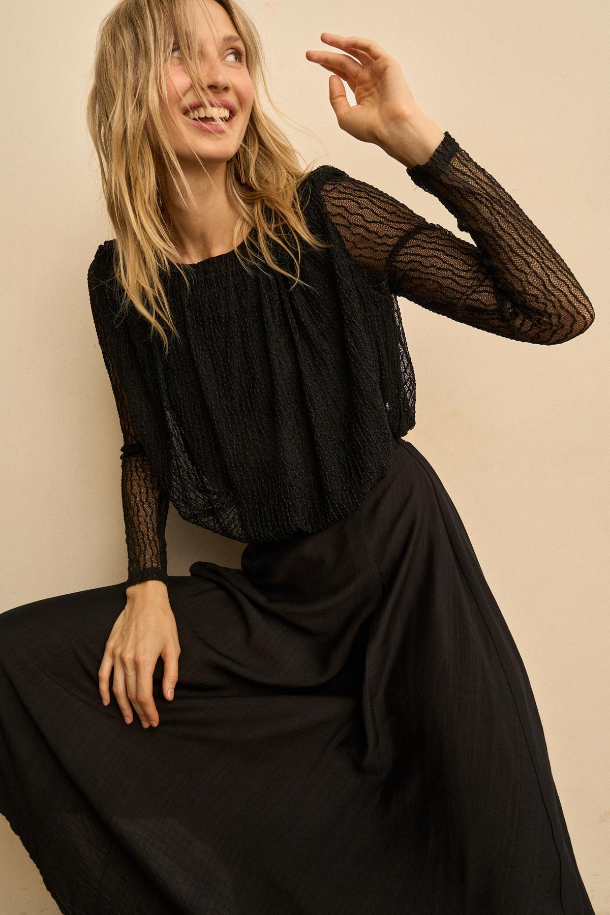 Blusa Encaje Plisado Ysoria