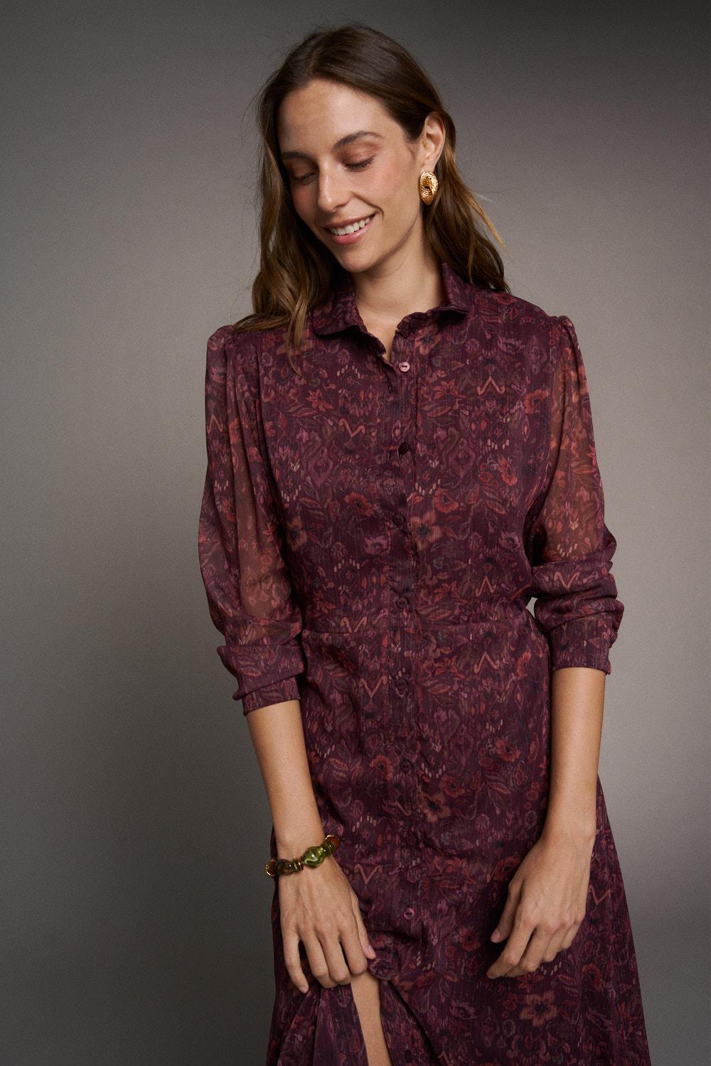 Vestido Berenjena Ombeline