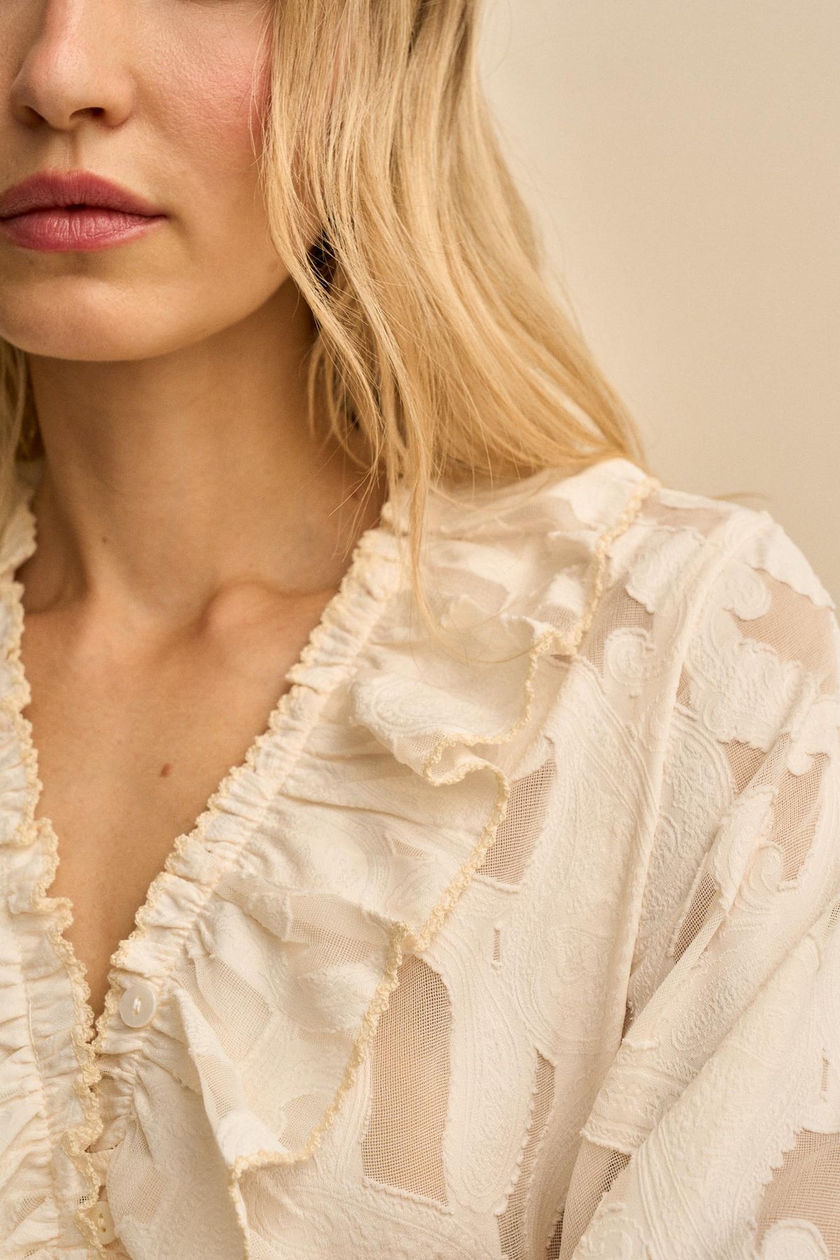 Blusa Volantes Encaje Émiliane
