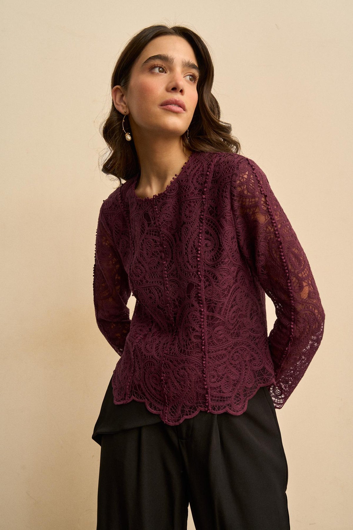 Blusa Encaje Calado Adelina