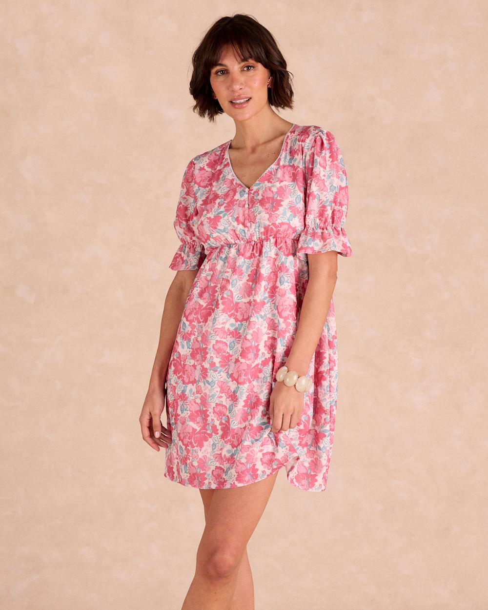 Vestido Corto Flores Cora