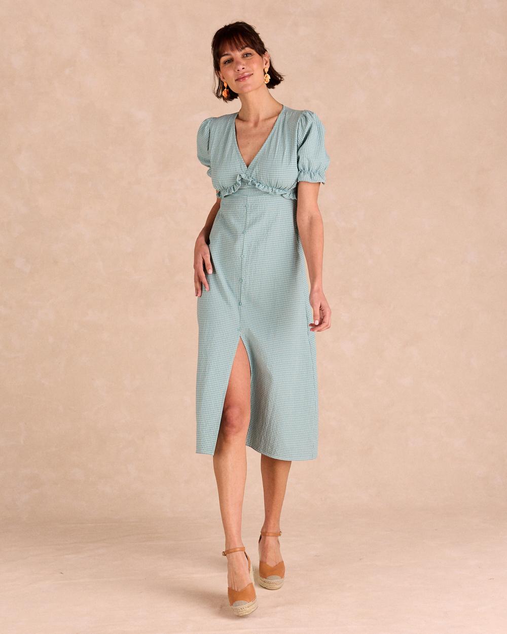 Vestido Largo Cuadros Giada