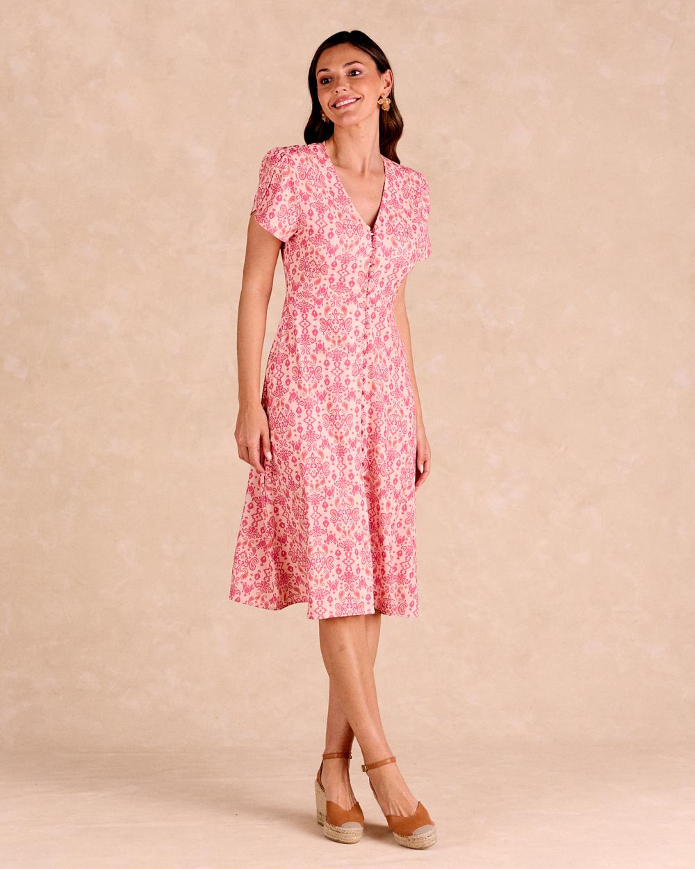Vestido Flores Damasco