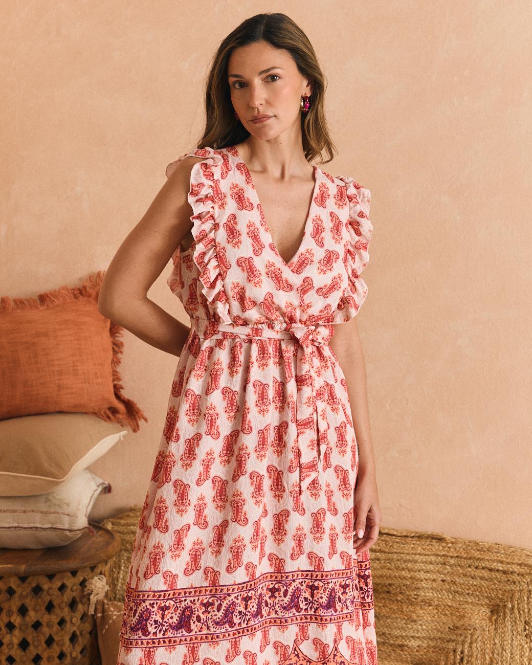 Vestido Motivos Coral