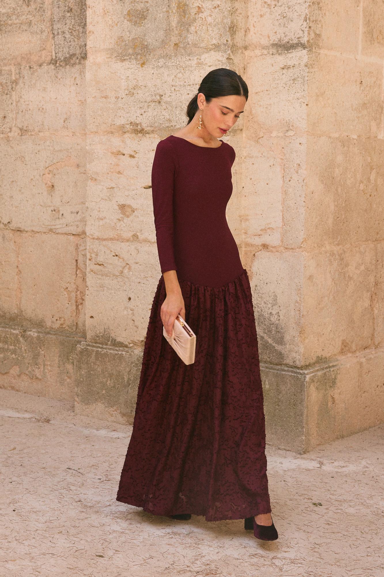 Vestido Invitada Grana