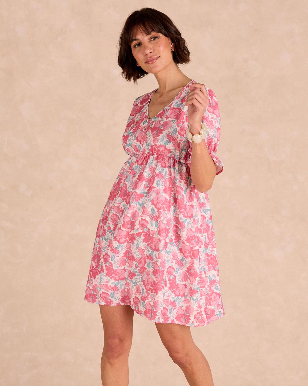 Vestido Corto Flores Cora