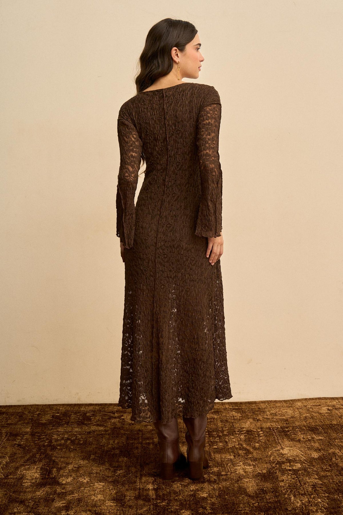 Vestido Midi Encaje Floral Éloïse