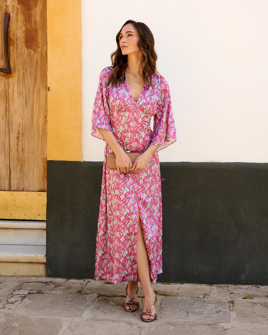 Vestido Estampado Violeta