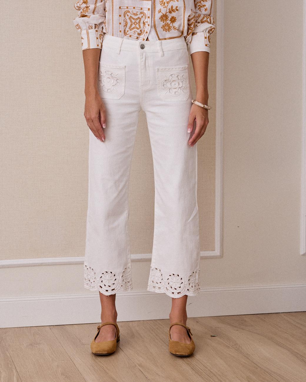 Pantalón Vaquero Bordado Vesta