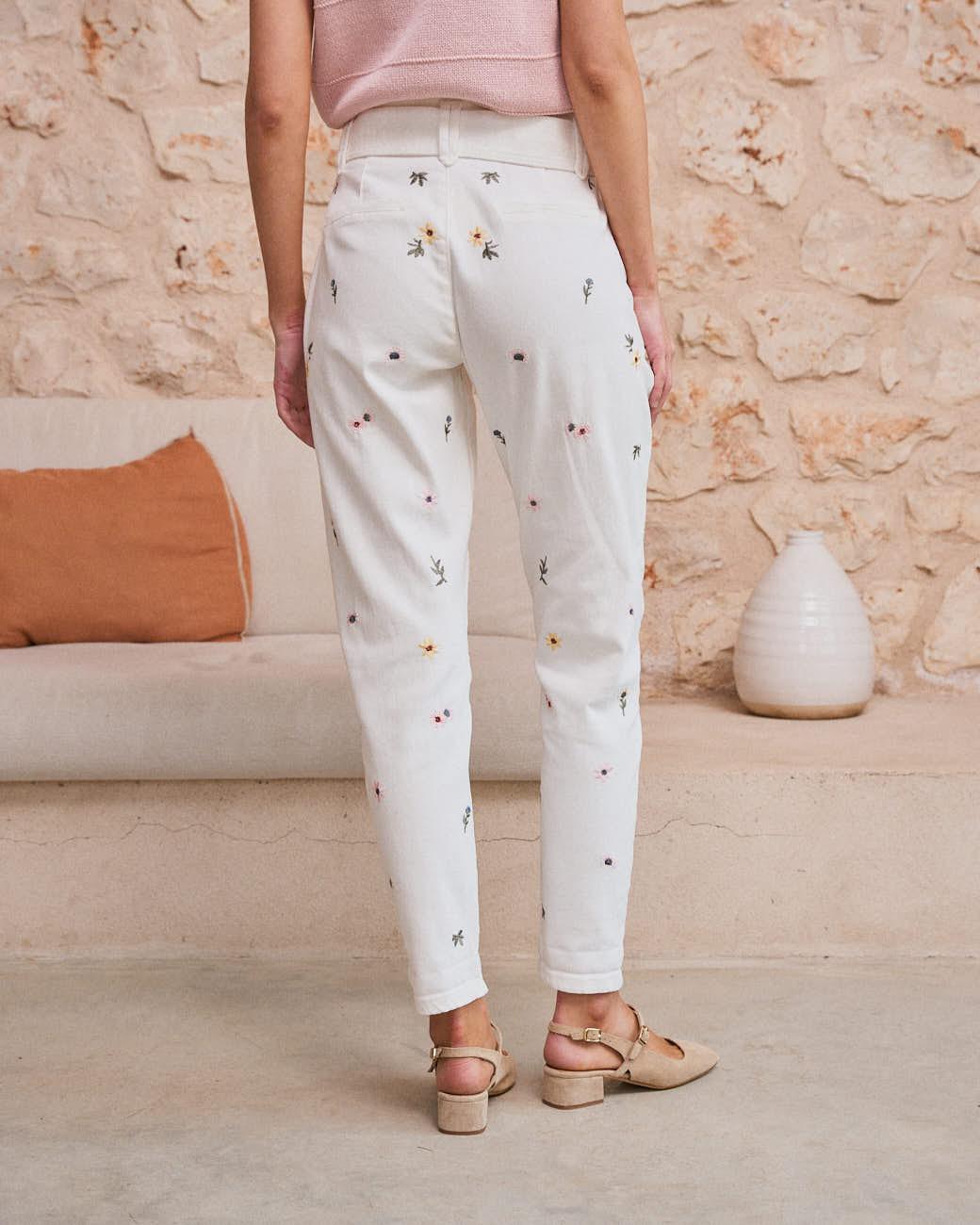 Pantalón Vaquero Flores Zenia