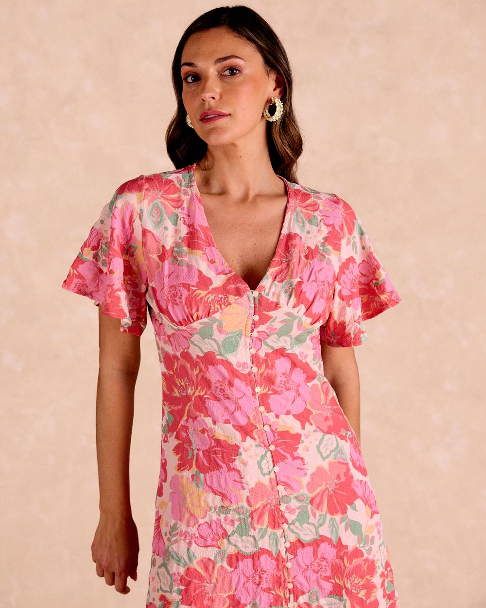 Vestido Largo Flores Barina