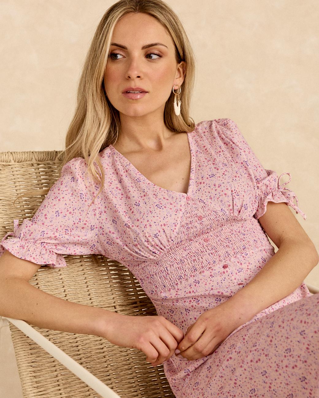 Vestido Largo Estampado Rose