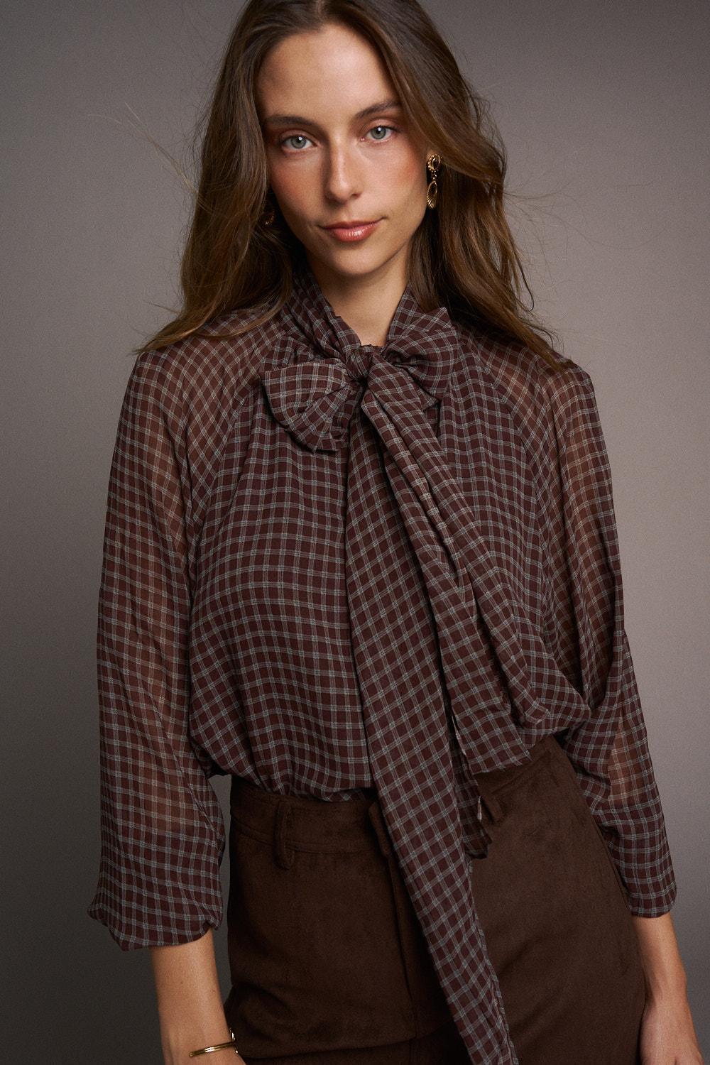 Blusa Cuadros Borda Amélie