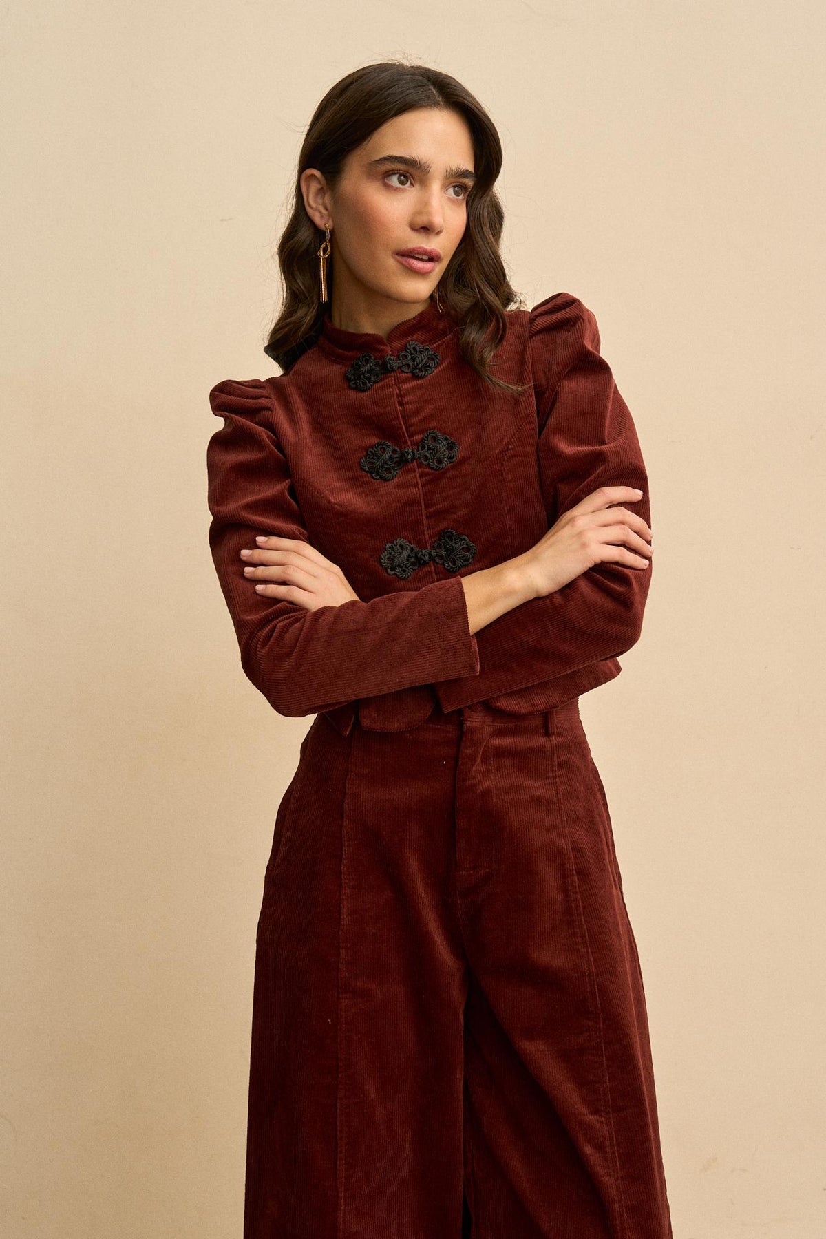 Chaqueta Pana Bordada Isoline