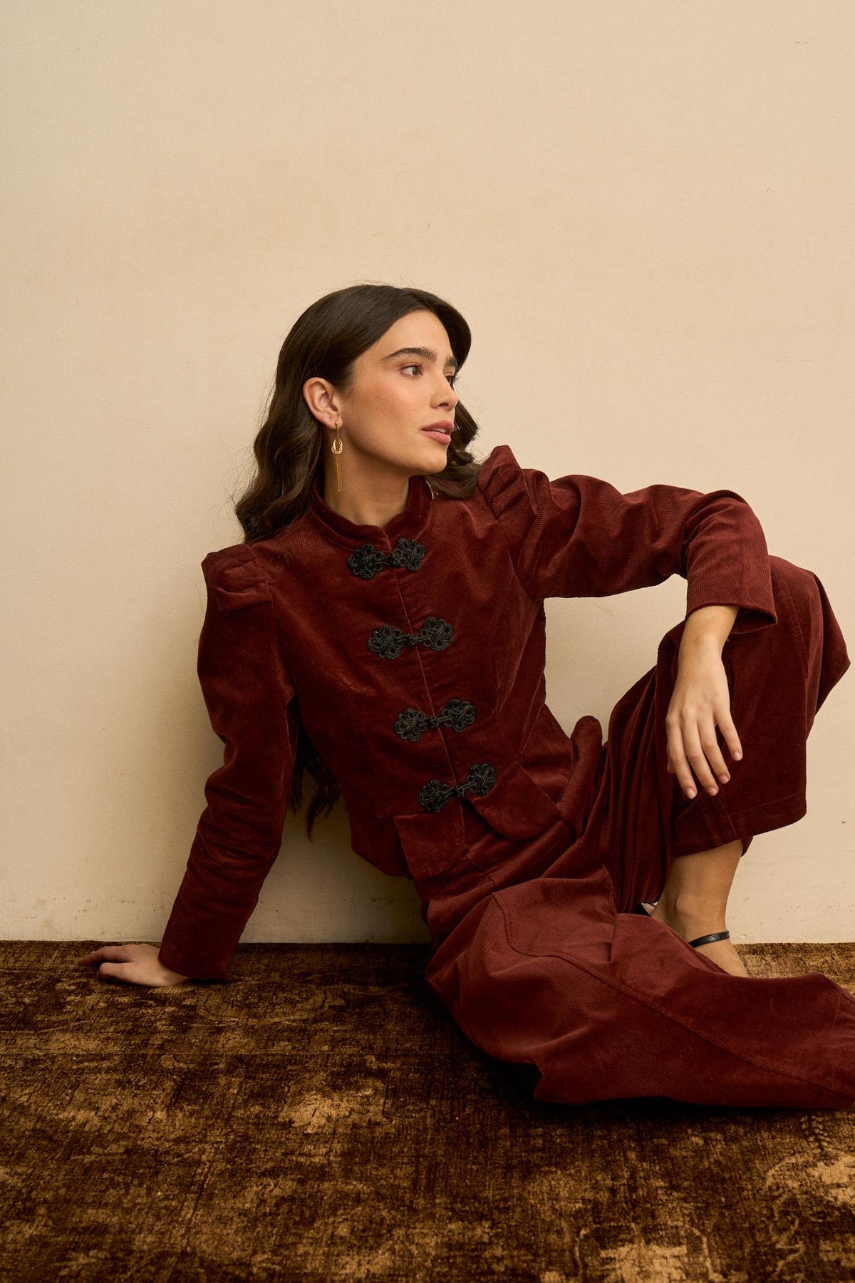 Chaqueta Pana Bordada Isoline
