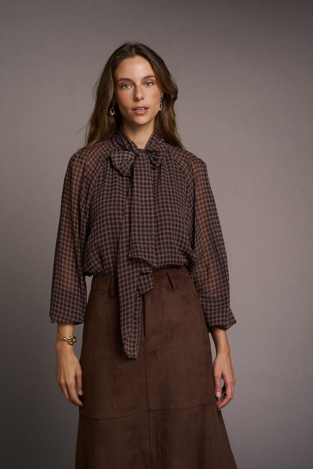 Blusa Cuadros Borda Amélie