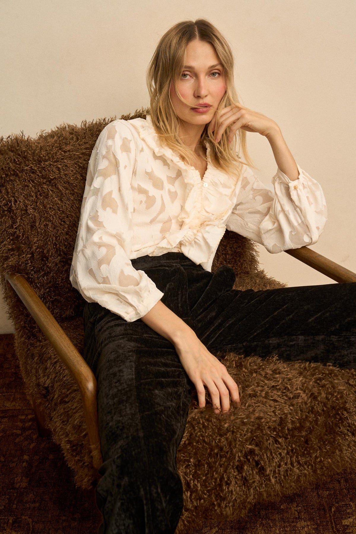Blusa Volantes Encaje Émiliane