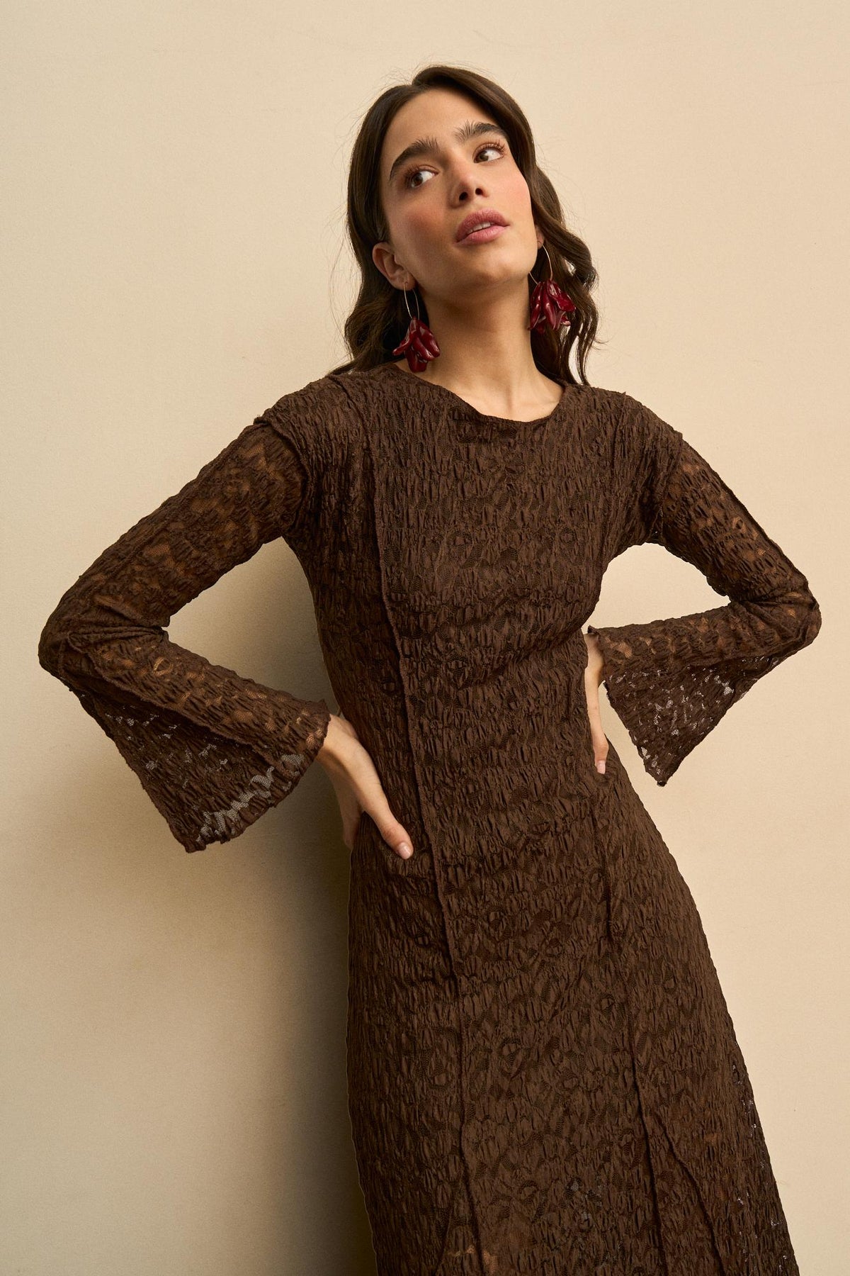 Vestido Midi Encaje Floral Éloïse