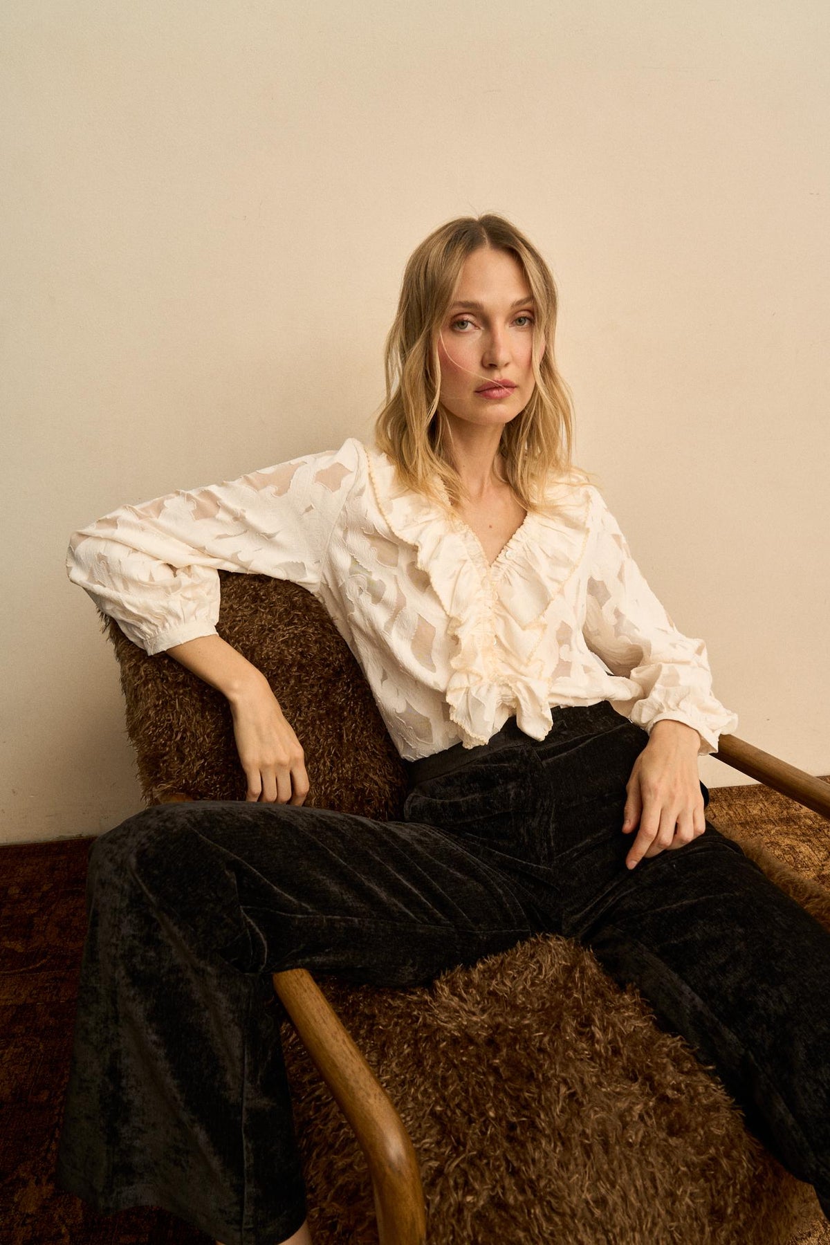 Blusa Volantes Encaje Émiliane